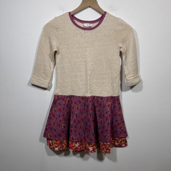 Matilda Jane 435 Apple Tree Shimmer Gold Sweater Dress Girls Size 8 Fall School - Picture 1 of 4